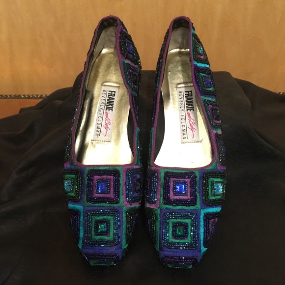 🌲EUC VINTAGE Beverly Feldman Embellished Flats🌲 - Picture 2 of 8